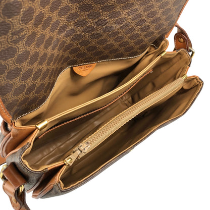 CELINE Macadam Horseshoe Shoulder bag Brown Vintage pep636