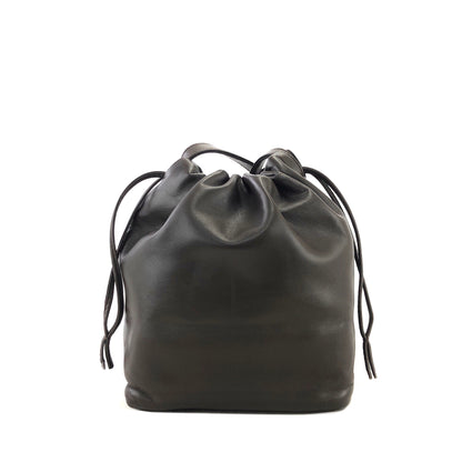 LOEWE Anagram Leather Drawstring Shoulder bag Brown Vintage zam3zr
