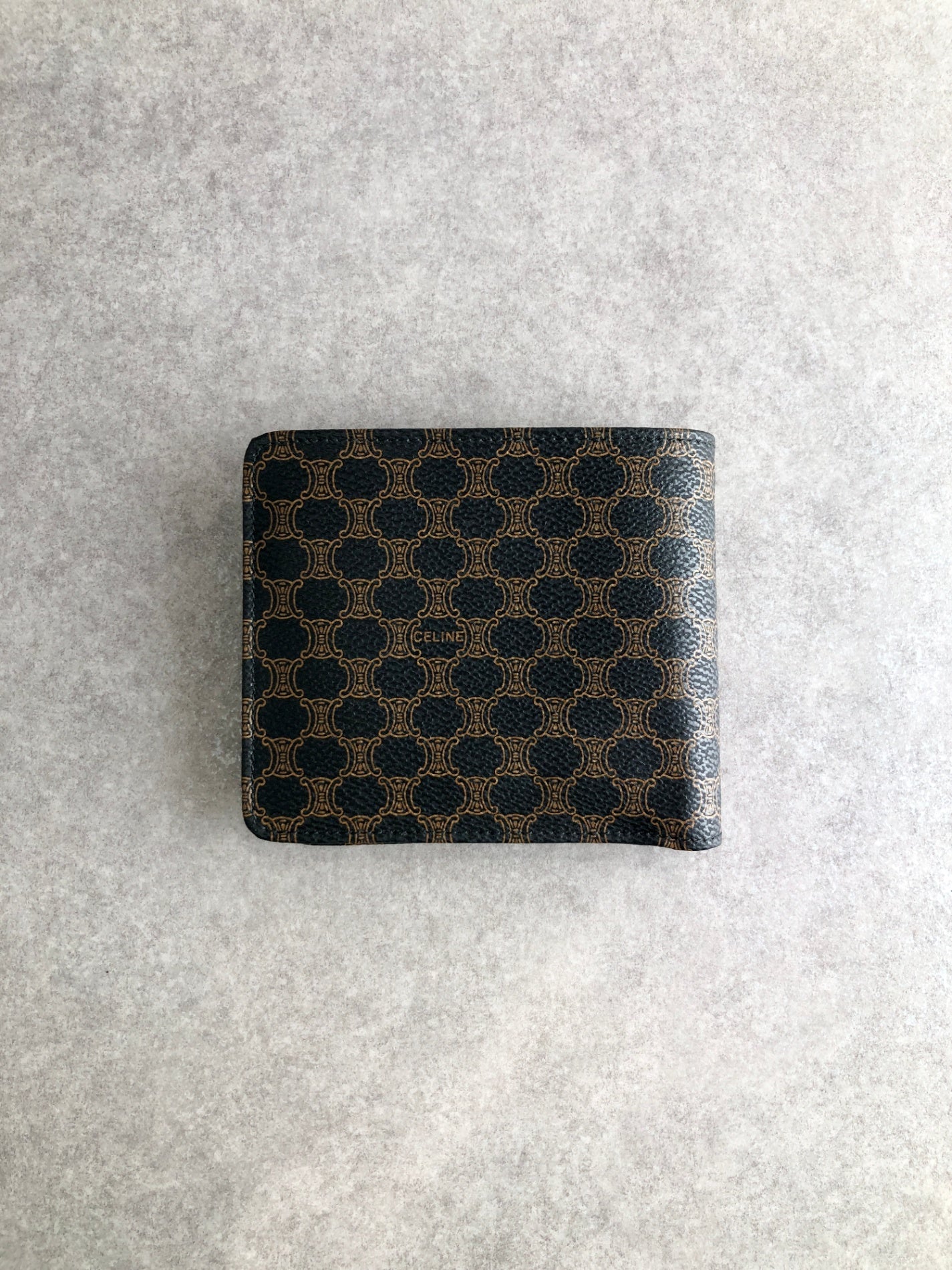 CELINE Macadam Folded Wallet Black Vintage 7fbb7k