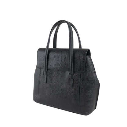 LOEWE Logo Embossed Handbag Black Vintage ycdaui