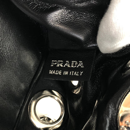 PRADA Logo Chain Handbag Black Vintage iubjy2