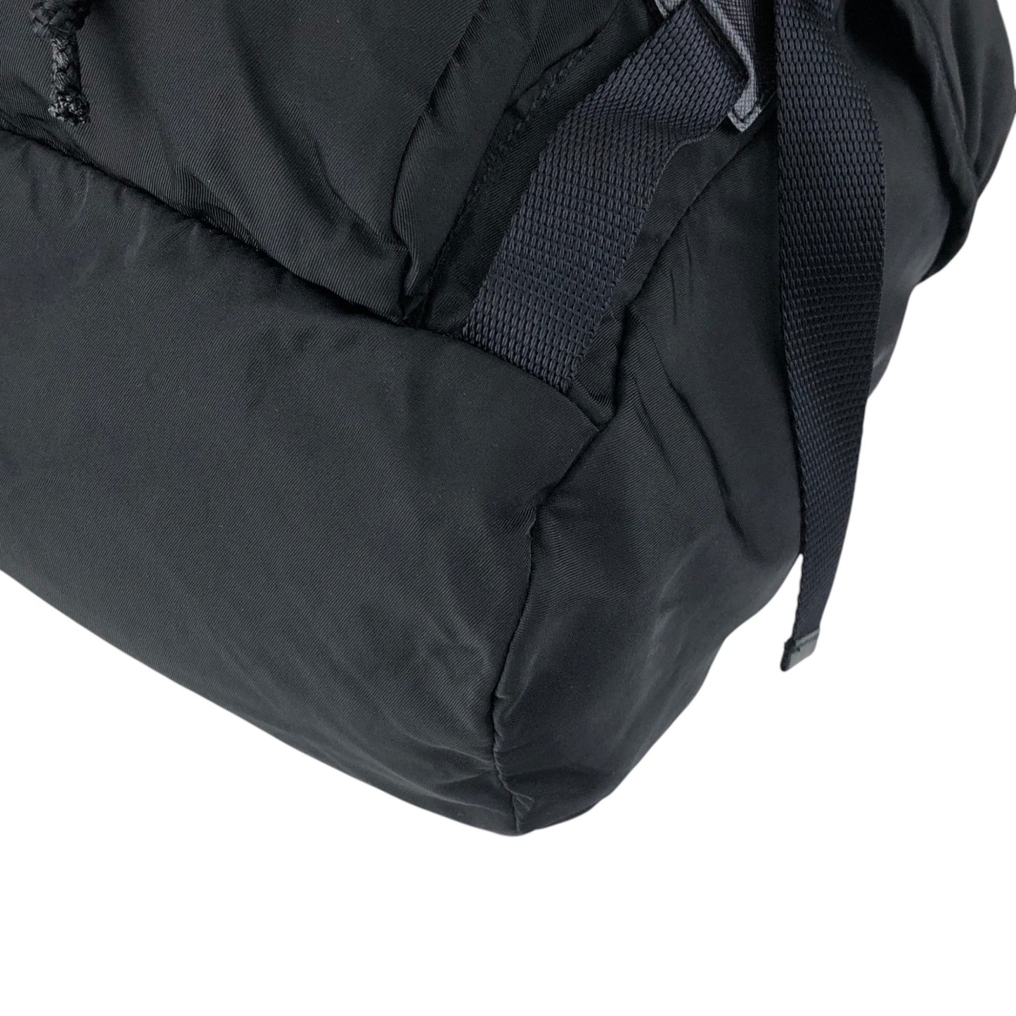 PRADA Tessuto Triangle Logo Front Buckle Backpack Black Vintage 2mkph6