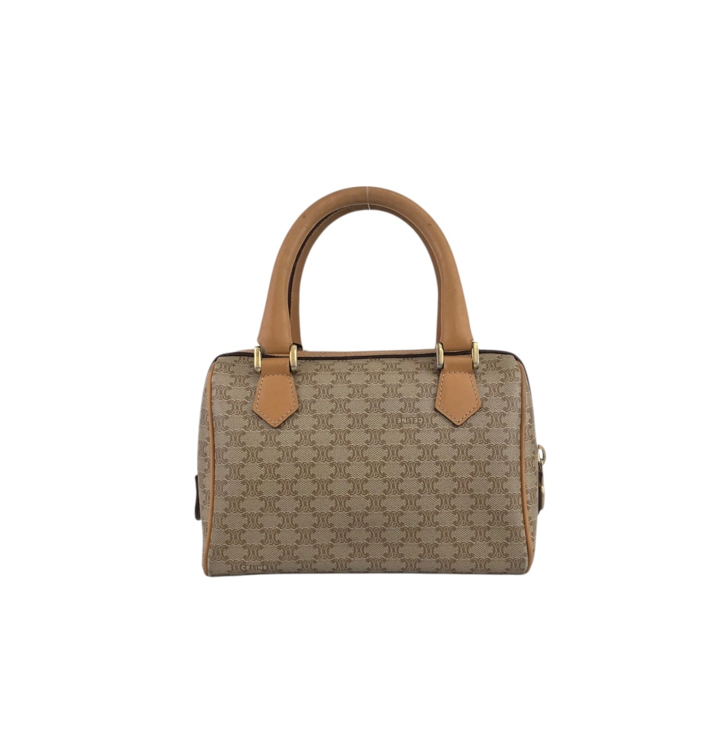 CELINE Macadam Two-way Small Handbag Shoulder bag Beige Vintage v4cuzg