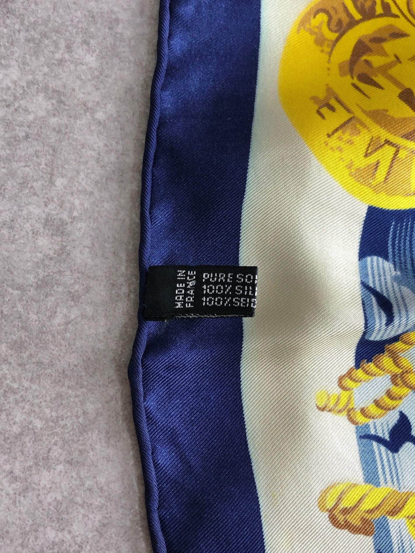 CELINE Silk Scarf yellow×Blue Vintage 244jvi