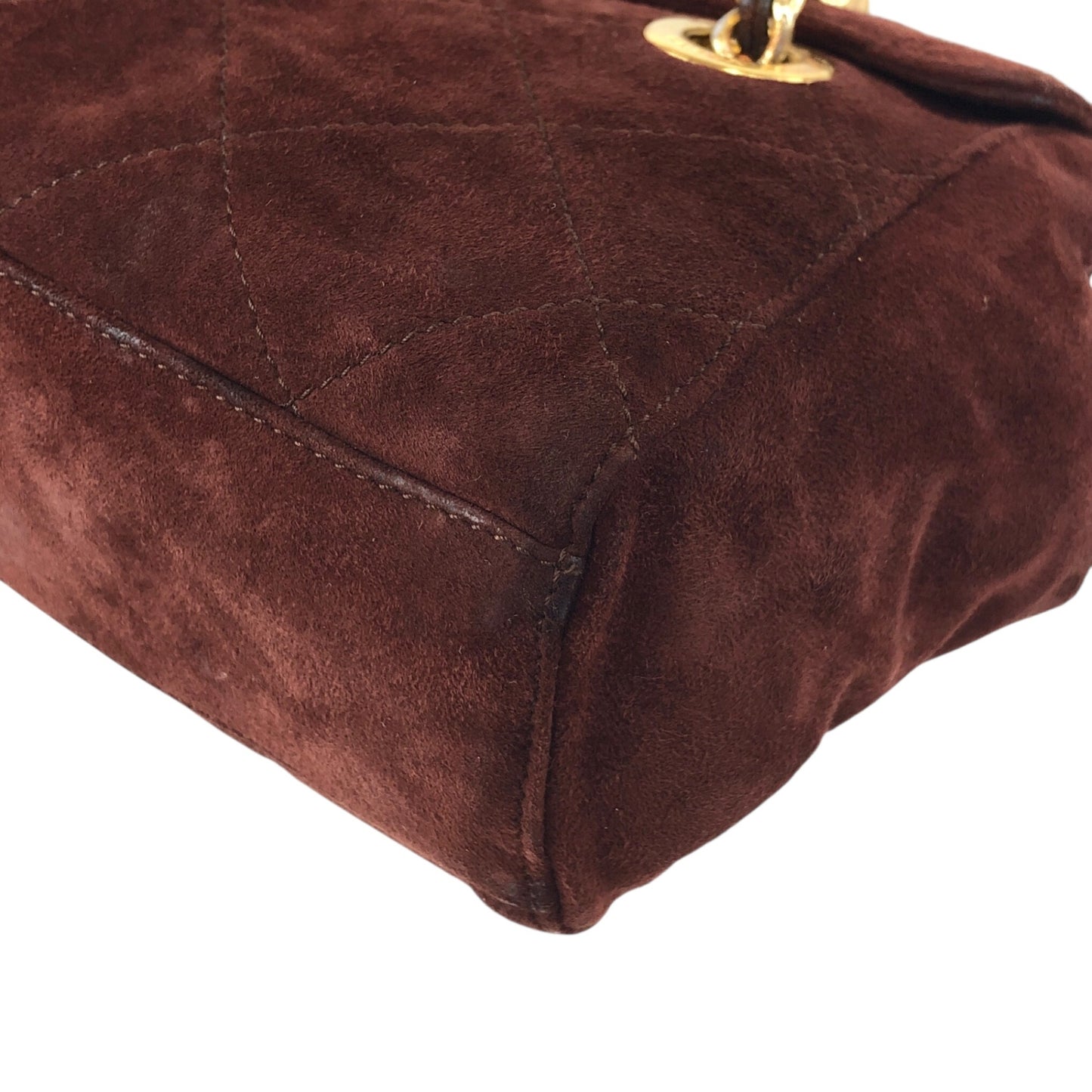 PRADA Triangle Logo Chain Shoulder bag Brown Vintage aprb7j