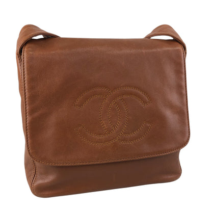 CHANEL Coco Mark Shoulder bag Brown Vintage 4fngsv