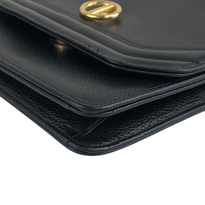 Christian Dior CD Logo Chain Shoulder bag Black Vintage m5evcd