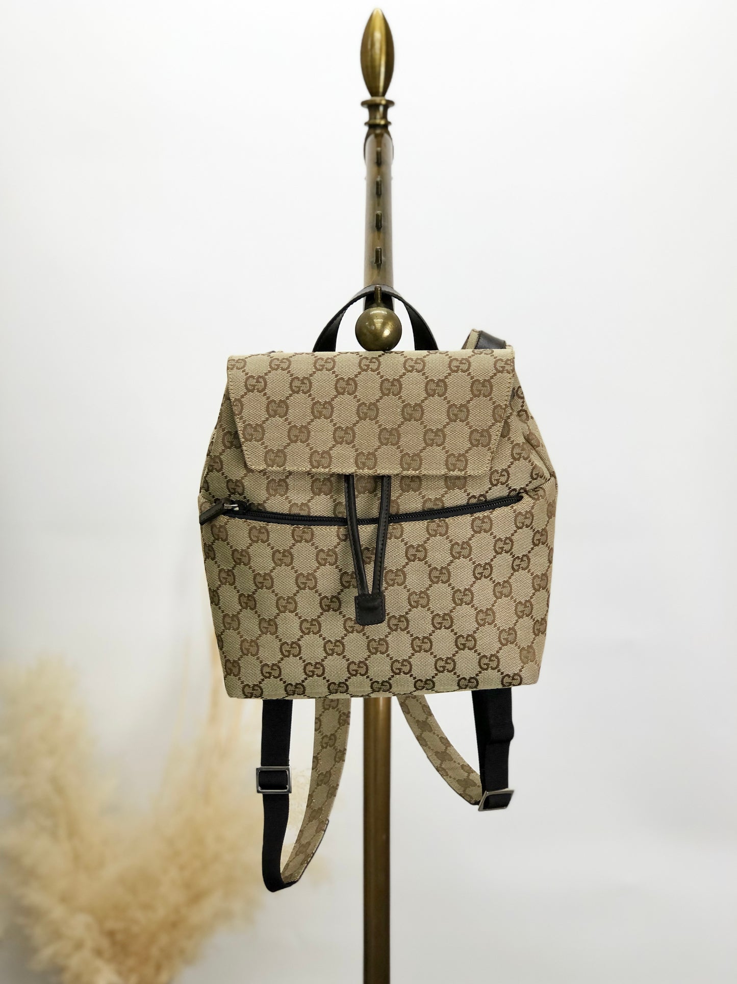 GUCCI GG Canvas Backpack Beige Vintage zj85nr