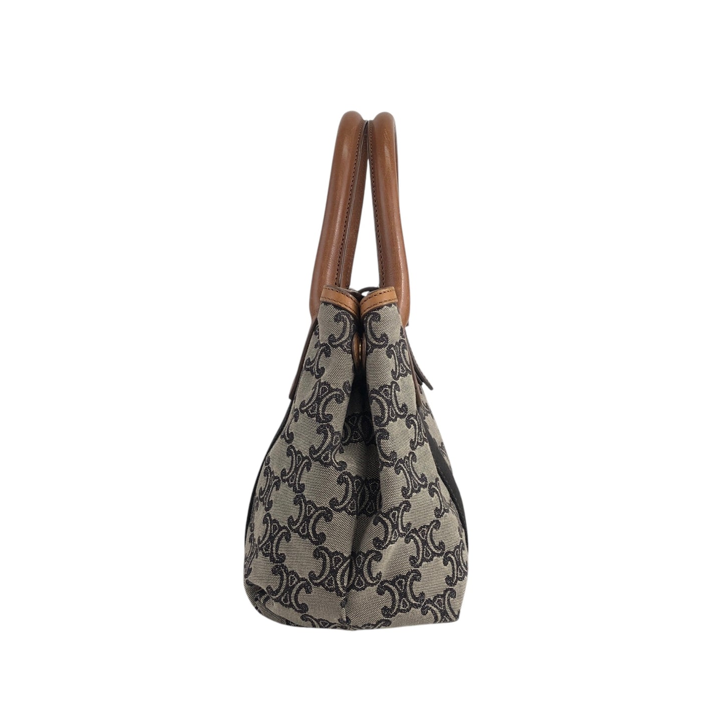 CELINE Blason Handbag Beige Vintage wz3ahs