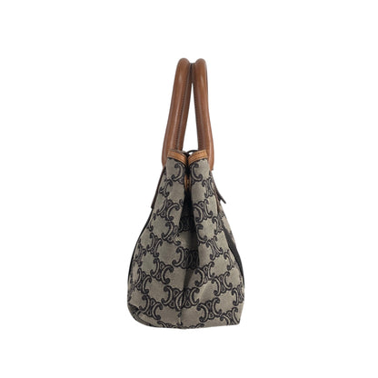 CELINE Blason Handbag Beige Vintage wz3ahs