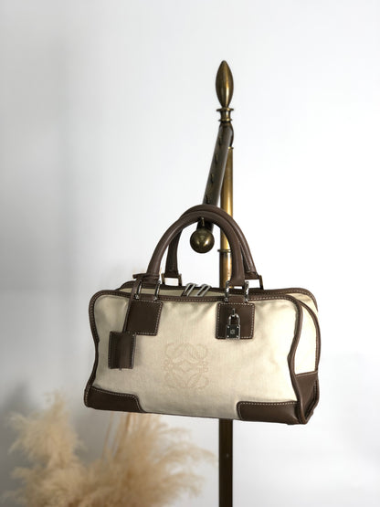 LOEWE Amazona Anagram Handbag Beige Vintage srrkp4