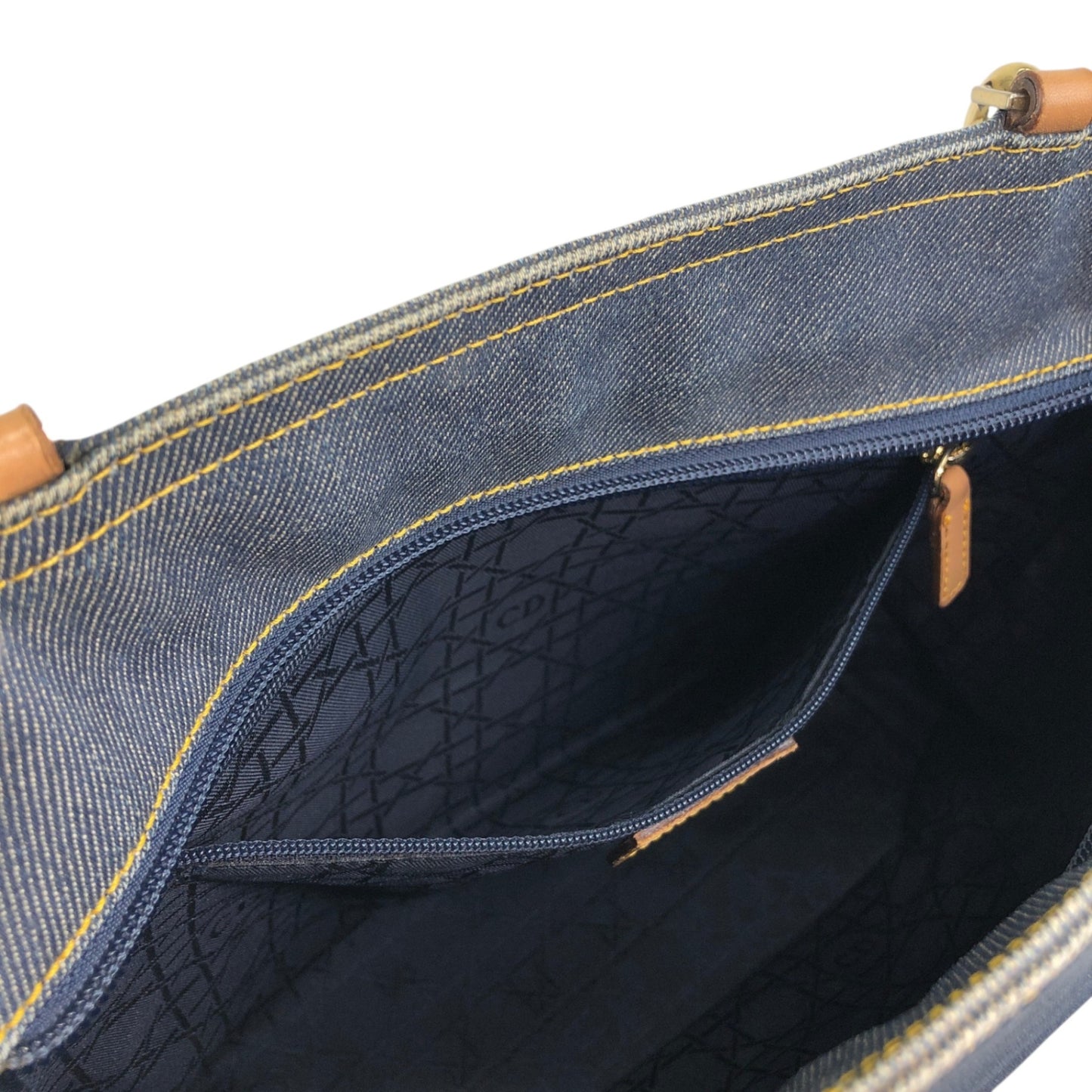 Christian Dior Logo Handbag Totebag Indigo Vintage kxnt2a