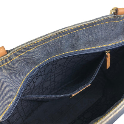 Christian Dior Logo Handbag Totebag Indigo Vintage kxnt2a