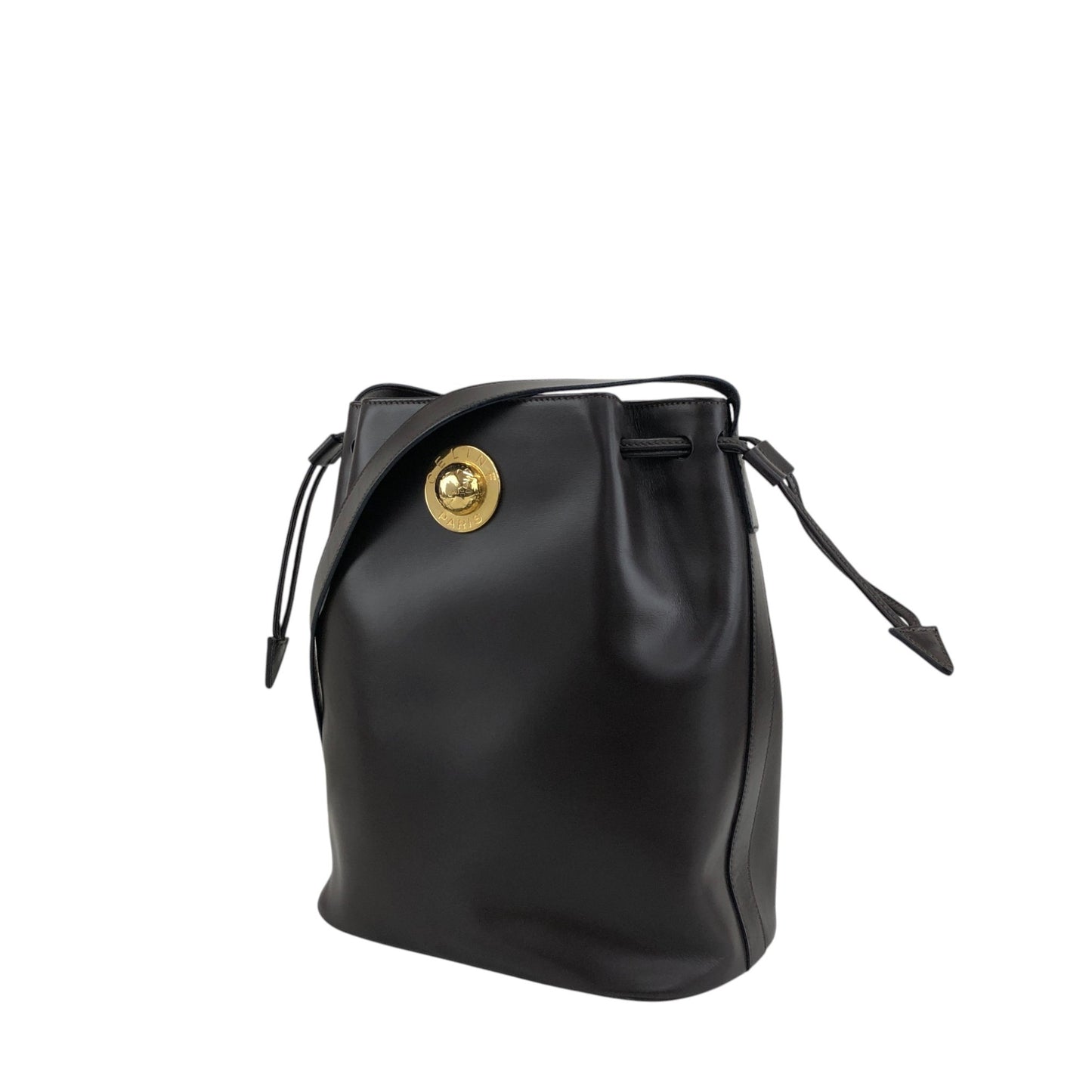 CELINE Starball Drawstring Shoulder bag Brown Vintage 4nhtxx