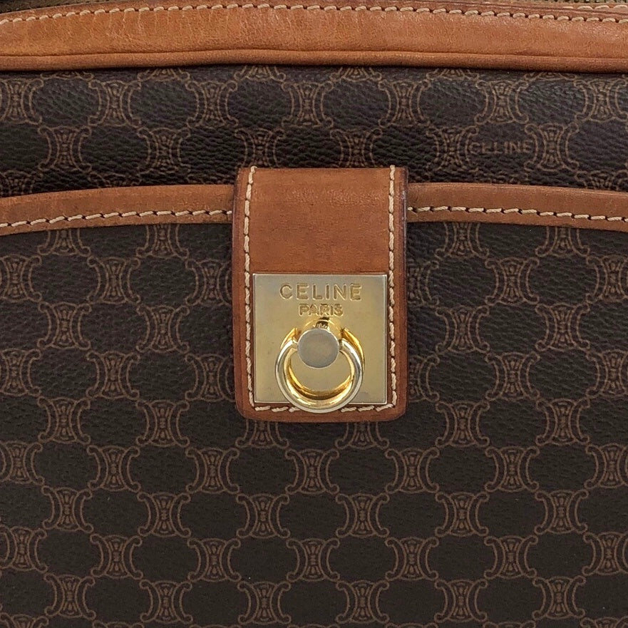 CELINE Macadam Gancini Shoulder bag Brown Vintage 7y7av5