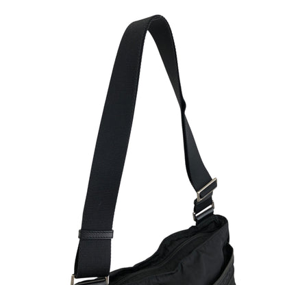 PRADA Tessuto Triangle logo Padlock Small Boston bag Handbag Black Vintage a5w87e