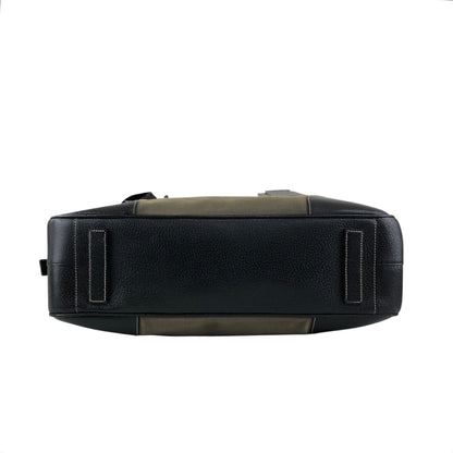 PRADA Triangle Logo Handbag Boston bag Black×Khaki Vintage 7dekxx