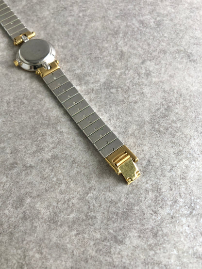 Christian Dior Logo Watch Silver×Gold 3025 Vintage fadvvc