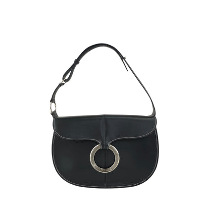 LOEWE Logo Shoulder bag Black Vintage sy8ch6