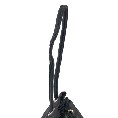 PRADA Triangle Logo Nylon Drawstring Smallbag Handbag Black Vintage imrxv2
