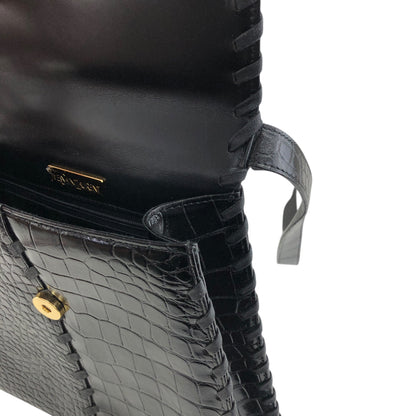 Yves Saint Laurent YSL Logo Charm Shoulder bag Black Vintage p7s3ib