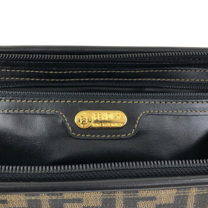 FENDI Zucca Logo Two-way Handbag Shoulder bag Boston bag Black Vintage yh8esb