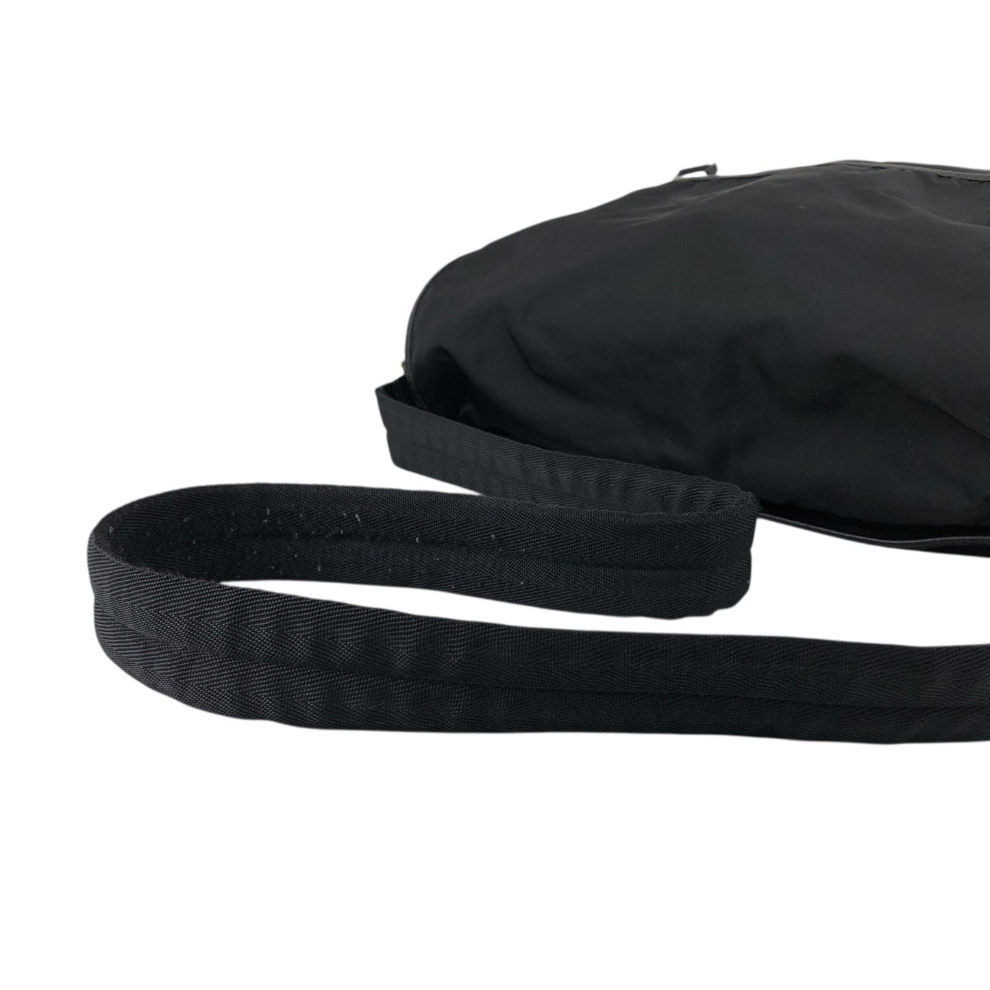 PRADA Tessuto Triangle Logo Front Buckle Shoulder bag Black Vintage n6kgte