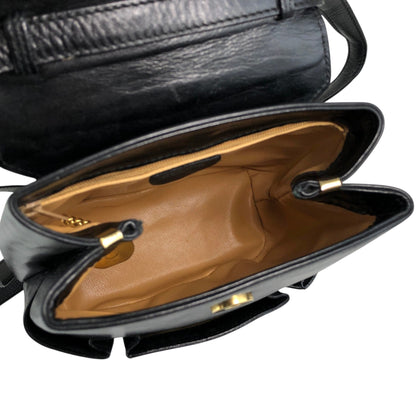 CELINE Gancini Shoulder bag Black Vintage xxxvfp