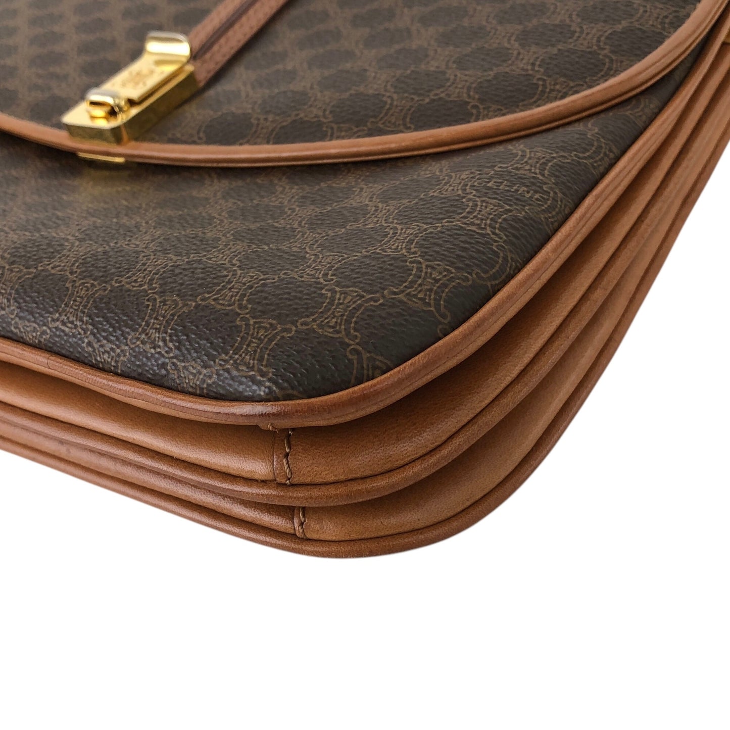CELINE Macadam Shoulder bag Brown Vintage u2mekc