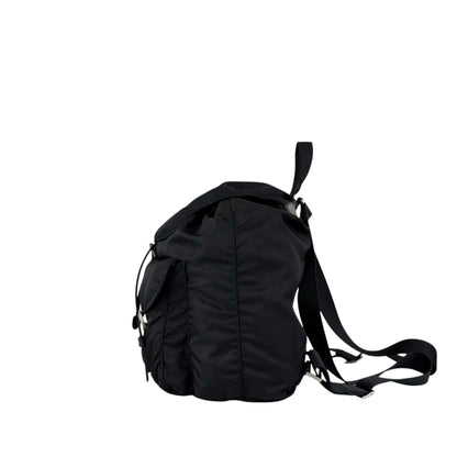 PRADA Tessuto Triangle Logo Double Pocket Backpack Black Vintage 8fef48