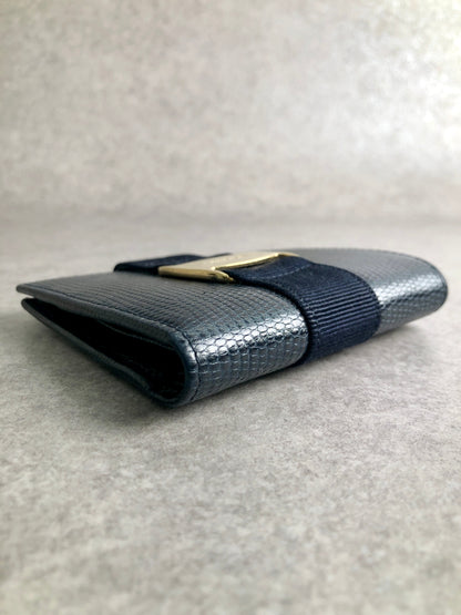 Salvatore Ferragamo Logo Folded Wallet Black Vintage bgm2d8