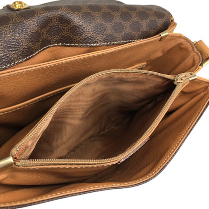 CELINE Macadam Horse Bit Shoulder bag Brown Vintage jdj37k