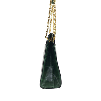CELINE Chain Shoulder bag Green Vintage dwbc7x