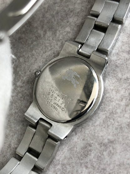 BURBERRY Logo Watch Silver 5421-H11411 Vintage 38ehpt