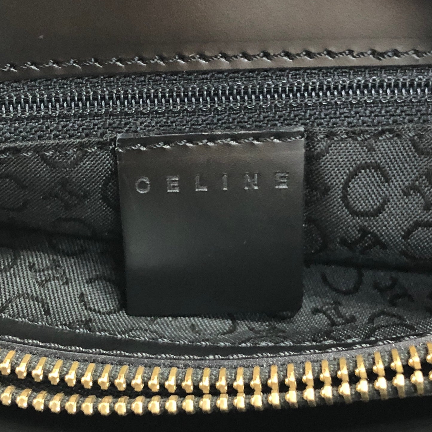 CELINE Macadam Logo Handbag Black Vintage dz5gxc