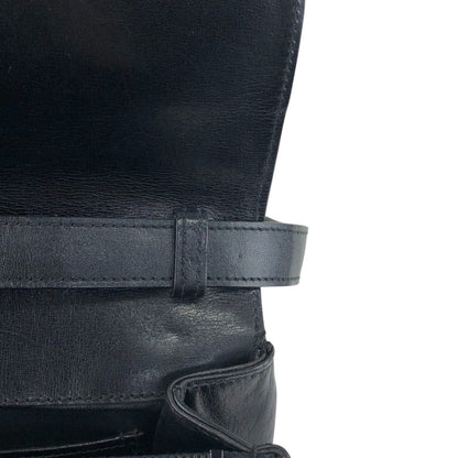 CELINE Triomphe Flap Shoulder bag Black Vintage 6t3cvm