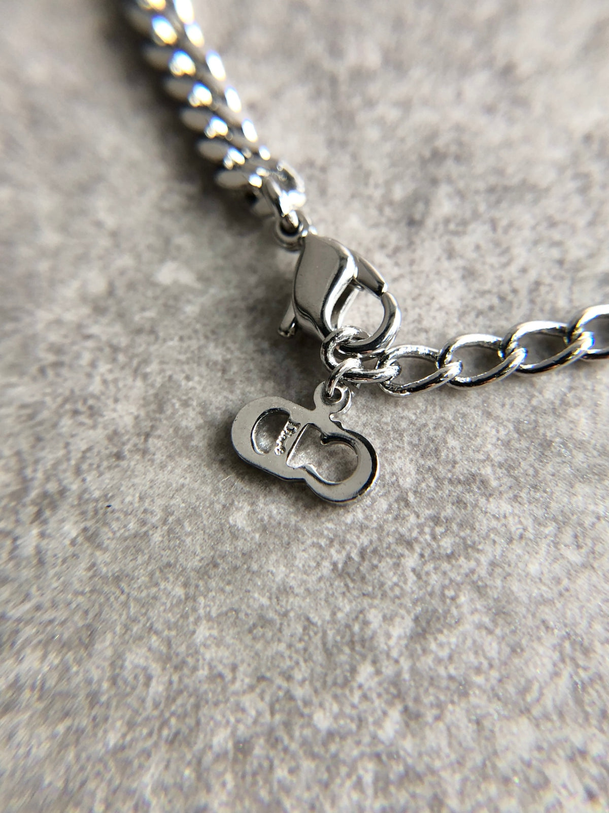 Christian Dior Logo Motif Bracelet Silver Vintage kwbdp7