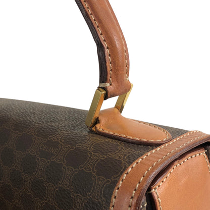 CELINE Macadam Turn Lock Charm Two-way Handbag Shoulder bag Brown Vintage tw3c3x
