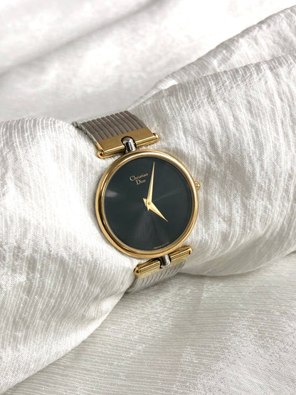 Christian Dior Quartz Watch Silver×Gold Vintage m8wvnb