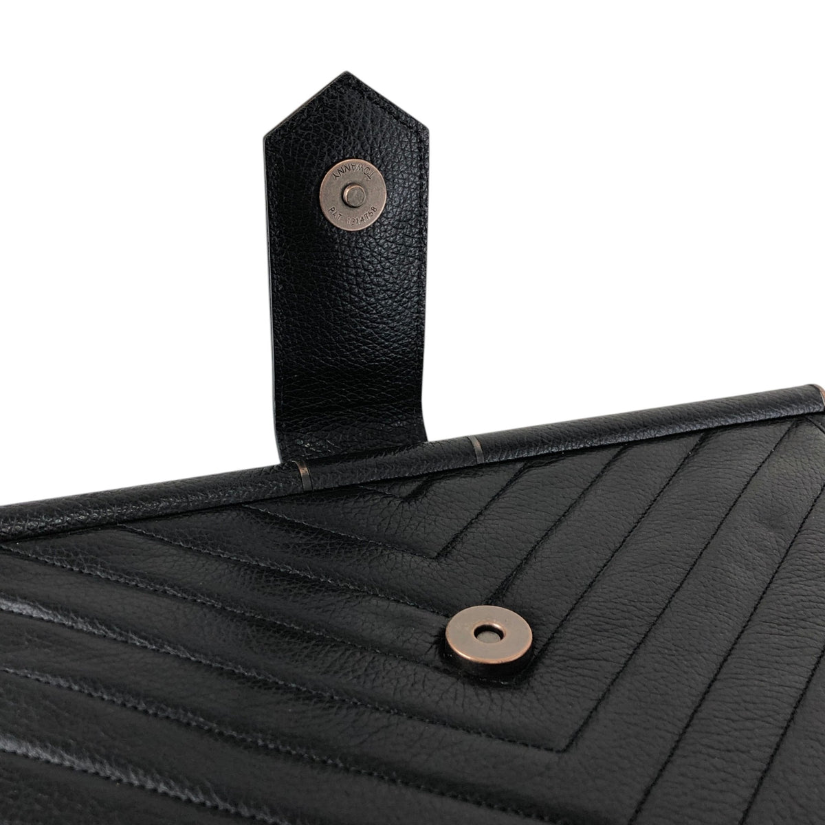 Yves Saint Laurent YSL Logo Bias Stitch Clutch bag Black Vintage hiam4r