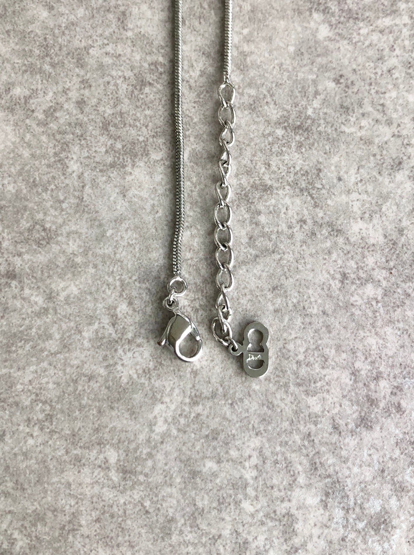 Christian Dior D Motif Necklace Silver Vintage uxg4nx