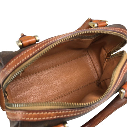 CELINE Macadam Two-way Small Boston bag Shoulder bag Brown Vintage b6a3tr