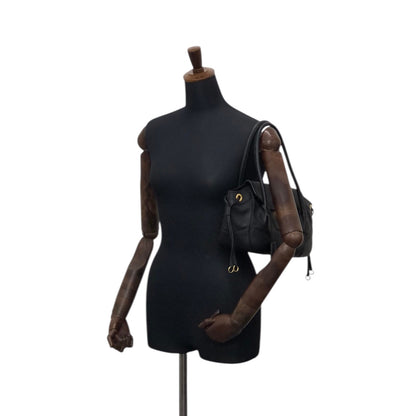 PRADA Logo Lock Handbag Black Vintage 7dwdcx