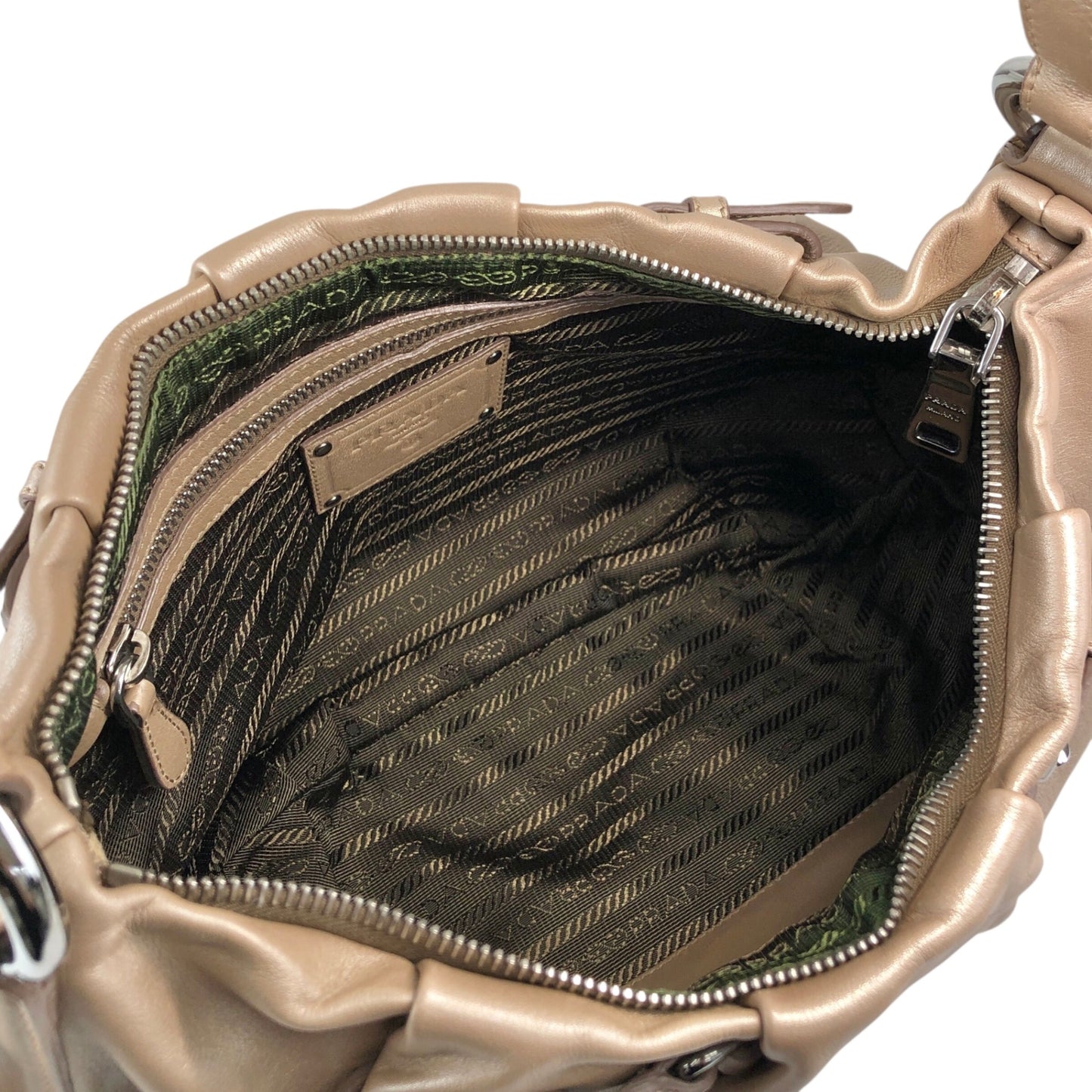 PRADA Logo Shoulder bag Beige Vintage rudk7b