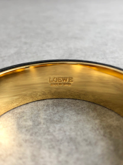 LOEWE Anagram Bangle Black×Gold Vintage 3pc2jj
