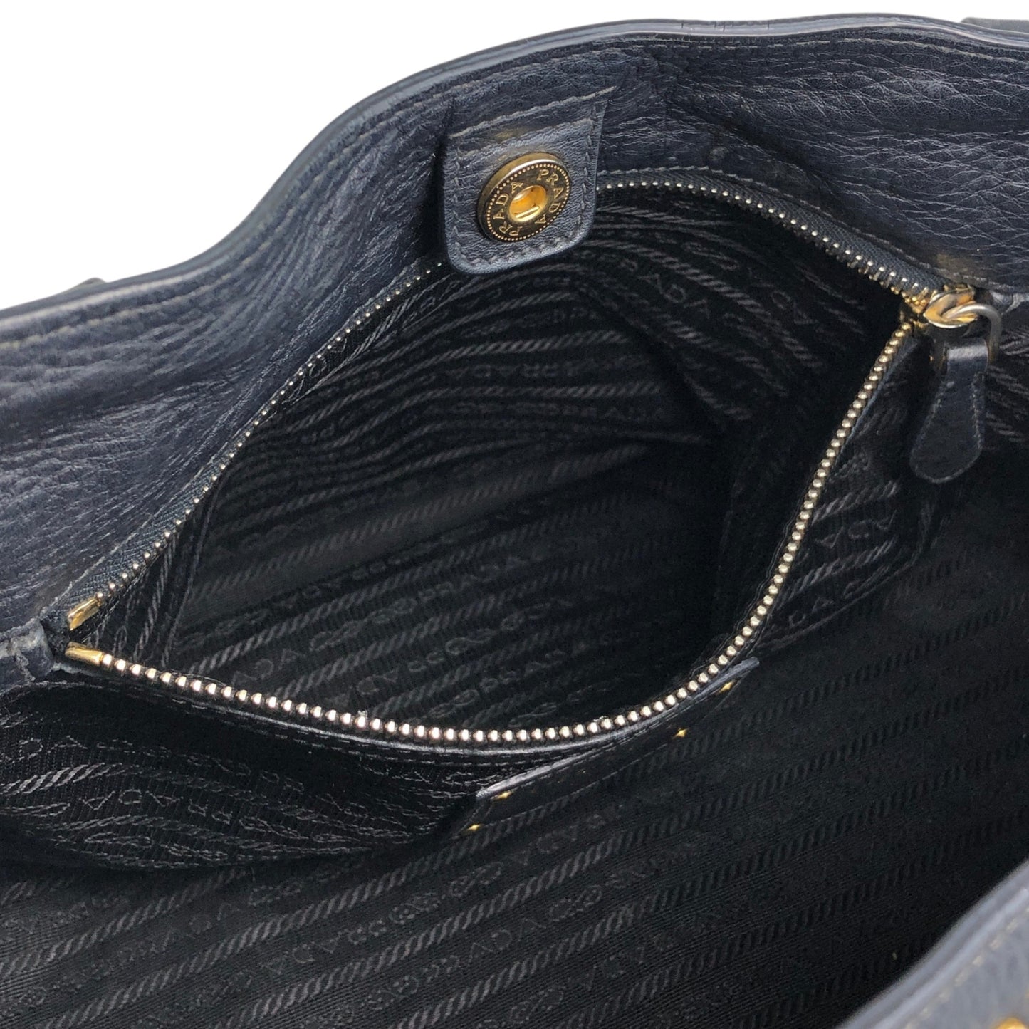 PRADA Logo Handbag Totebag Black Vintage 3ksgpr
