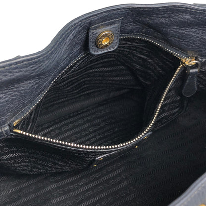 PRADA Logo Handbag Totebag Black Vintage 3ksgpr