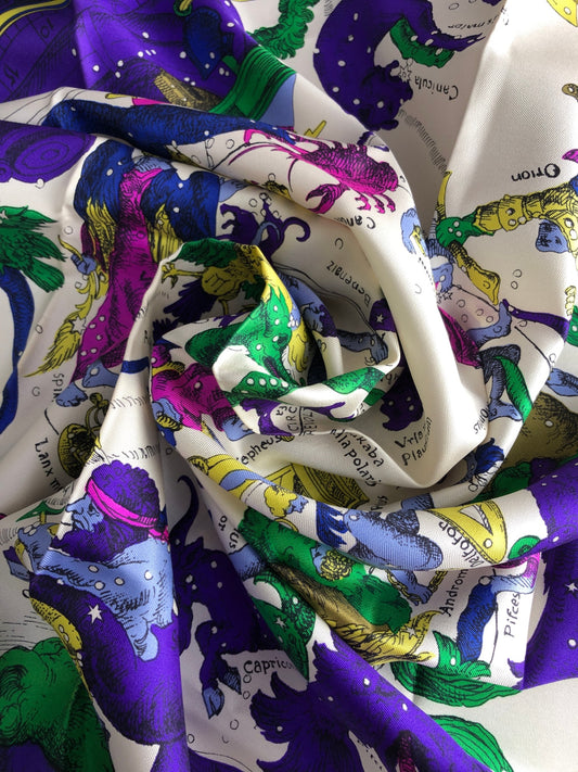 CELINE SILK Scarf Navy Vintage tdh3ey