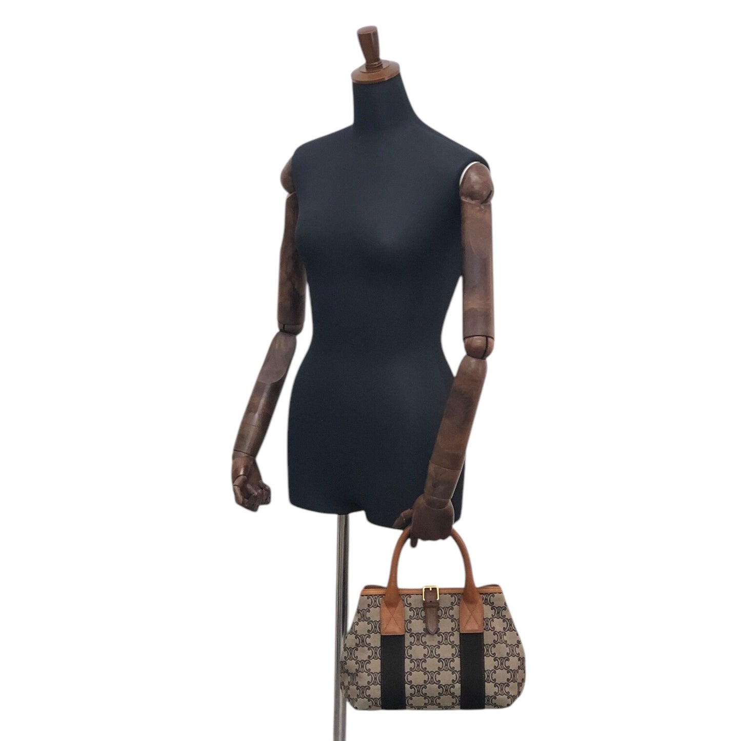 CELINE Blason Handbag Beige Vintage wz3ahs