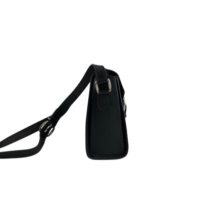 GUCCI Front Buckle Shoulder bag Black Vintage 6rzffs